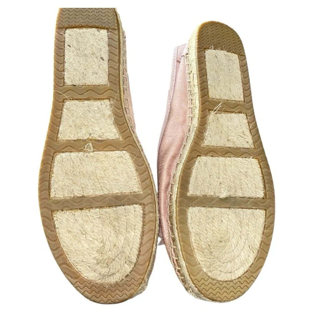 Simply Vera-Vera Wang Pink Fabric Jeweled Ballet Flat Espadrille Sz 7.5-8